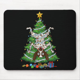 Funny German Shorthaired Inter Dog Christmas Tree Mouse Pad