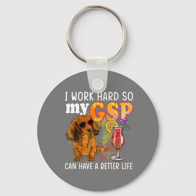 Funny German Shorthaired Pointer Gifts GSP Lover Keychain (Front)