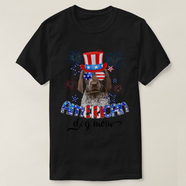 Funny German Shorthaired Pointer Wearing Sunglasse T-Shirt (Design Front)
