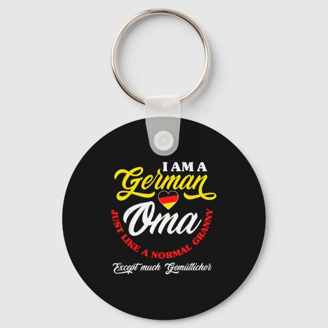 Funny Germany German Oma German Granny Deutsche Om Keychain (Front)