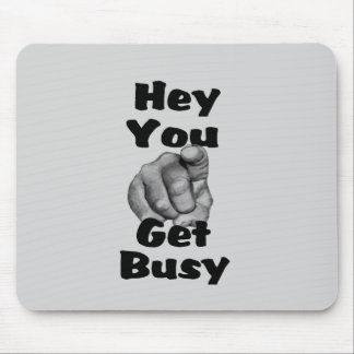 Funny Get Busy Finger Mouse Pad