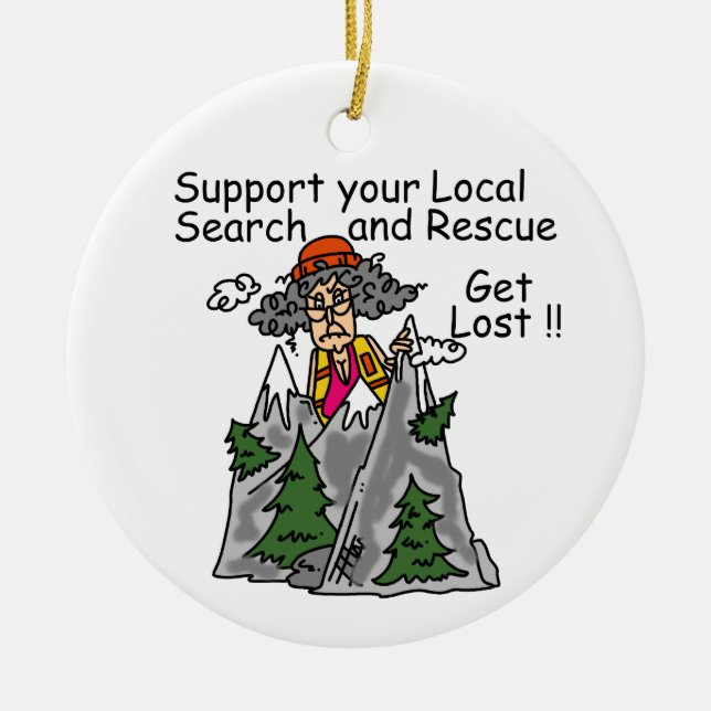 Funny Get Lost Ceramic Ornament (Front)