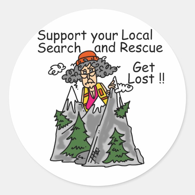 Funny Get Lost Classic Round Sticker (Front)
