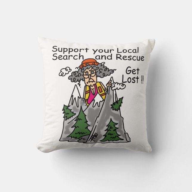 Funny Get Lost Throw Pillow (Front)
