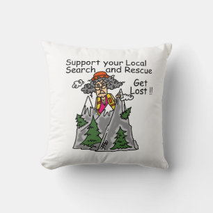 Funny Get Lost Throw Pillow