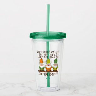 Funny Get More Gnomes Pun Acrylic Tumbler