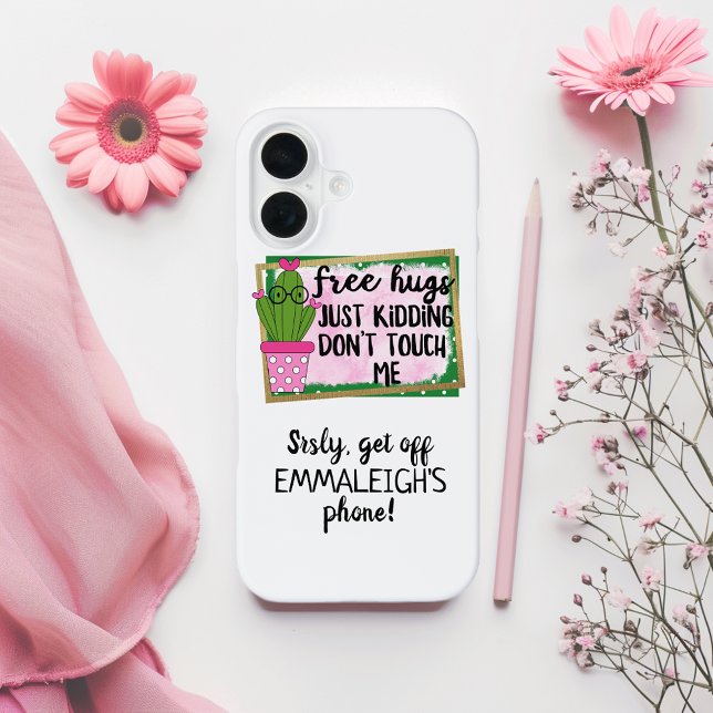 Funny Get Off My Phone Cactus Sublimation iPhone 16 Case (Creator Uploaded)