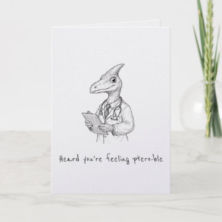 Funny Get Well Card Dinosaur Pun Humour