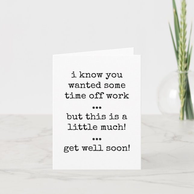 Funny Get Well Card, Get Better Soon Card (Front)