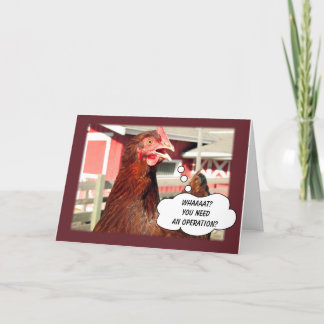 Funny Get Well Chicken Pun for Surgery Operation Card