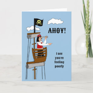 Funny Get Well Pirate for Boss Coworker Colleague Card