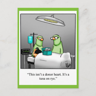 Funny Get Well Postcard "Tuna On Rye"