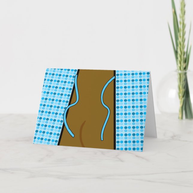 Funny Get Well Soon, Open Hospital Gown Card (Front)