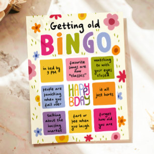 Funny Getting Old Humour Woman Illustrated Birthda Postcard