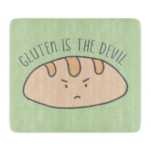 Funny GF Gluten is the Devil Light Green Cutting Board
