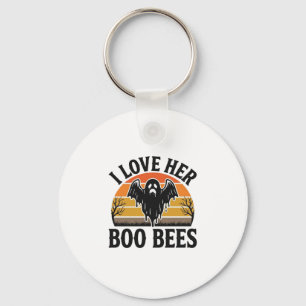Funny Ghost Bee Pun Vintage Halloween T-Shirt Desi Keychain