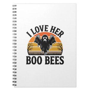 Funny Ghost Bee Pun Vintage Halloween T-Shirt Desi Notebook
