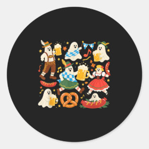 Funny Ghost Beer Pretzel Sausage Classic Round Sticker