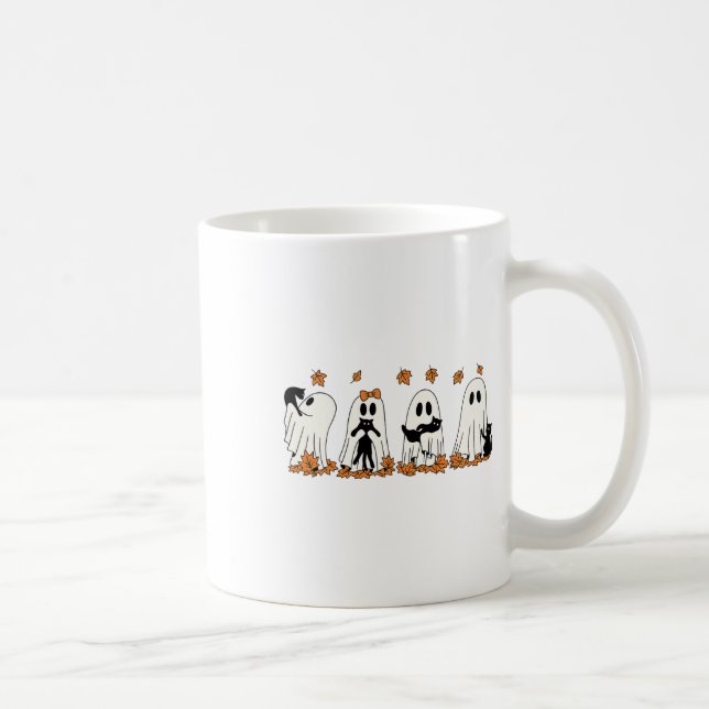 Funny Ghost Black Cat Fall Halloween Thanksgiving  Coffee Mug (Right)