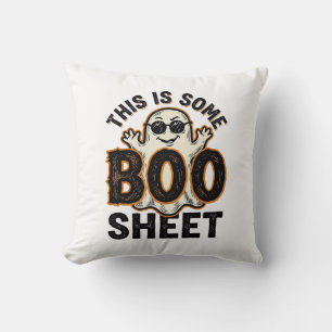 Funny Ghost Boo Sheet Vintage Halloween Shirt Desi Throw Pillow