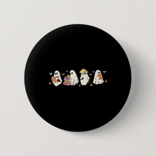 Funny Ghost Book Reading Halloween Books Lover Kid 2 Inch Round Button