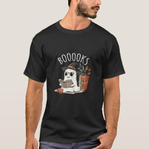 Funny Ghost Book Reading Halloween Books Lover Tea T-Shirt