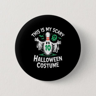 Funny Ghost Bowling League Team Halloween Humor Te 2 Inch Round Button