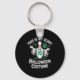 Funny Ghost Bowling League Team Halloween Humor Te Keychain