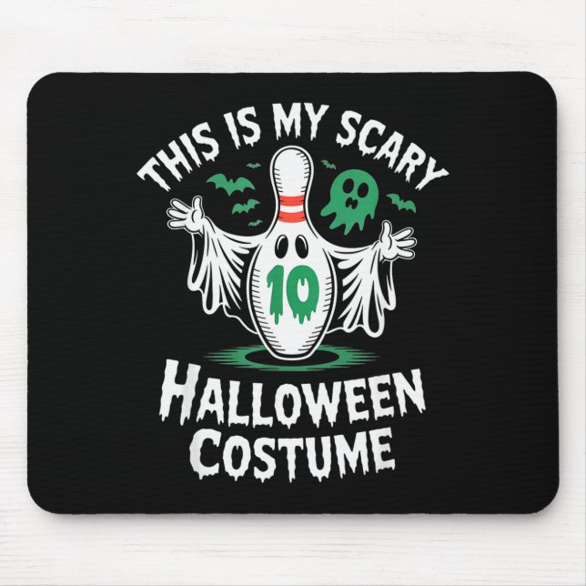 Funny Ghost Bowling League Team Halloween Humor Te Mouse Pad (Front)