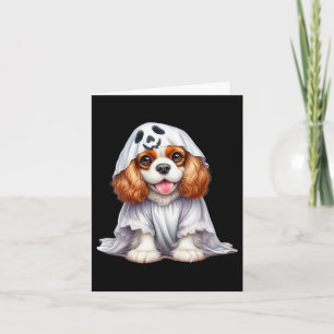Funny Ghost Cavalier King Charles Spaniel Dog Love Card