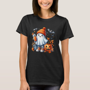 Funny Ghost Coffee Jack O Lantern Spooky Season Ha T-Shirt