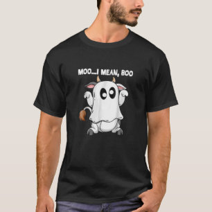 Funny Ghost Cow Moo I Mean Boo Halloween Costume T-Shirt