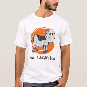 Funny Ghost Cow Moo I Mean Boo Halloween Lover Par T-Shirt