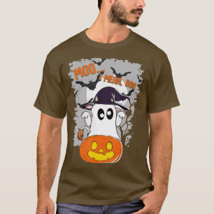 Funny Ghost Cow Witch Pumpkin Moo I Mean Boo Hall T-Shirt