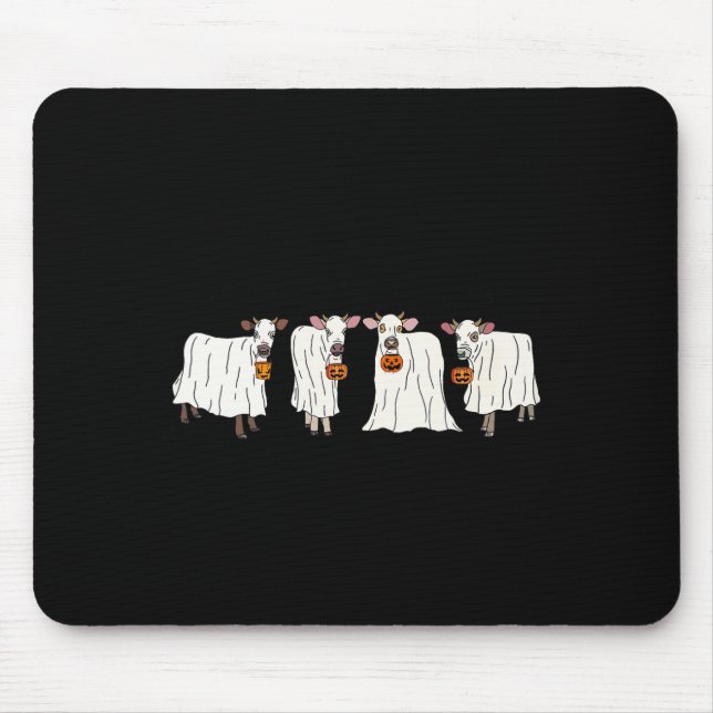 Funny Ghost Cows Halloween Animals Cow Lover Spook Mouse Pad (Front)