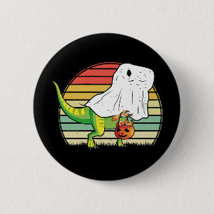 Funny Ghost Dinosaur Halloween 2 Inch Round Button