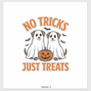 Funny Ghost Dog Halloween No Tricks Just Treats De