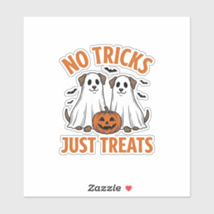 Funny Ghost Dog Halloween No Tricks Just Treats De