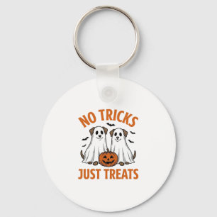 Funny Ghost Dog Halloween No Tricks Just Treats De Keychain