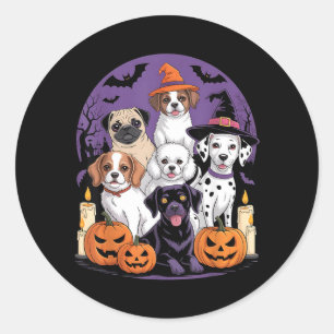 Funny Ghost Dog Halloween Shirt Halloween Dog Classic Round Sticker
