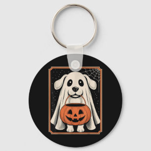 Funny Ghost Dog Halloween Shirt Halloween Dog Keychain