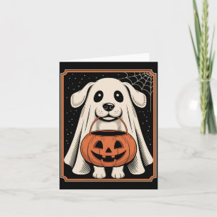 Funny Ghost Dog Halloween Shirt Halloween Dog Long Card