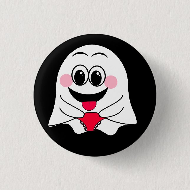 Funny Ghost emoji! 1 Inch Round Button (Front)