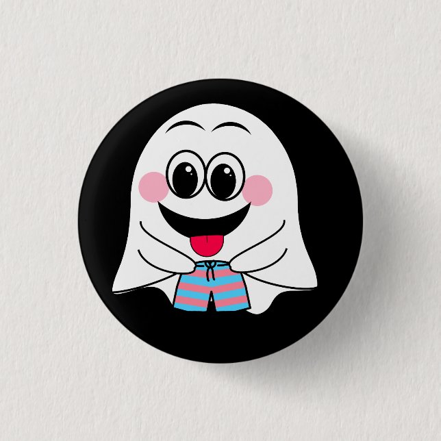 Funny Ghost emoji! 1 Inch Round Button (Front)