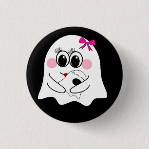 Funny Ghost emoji! 1 Inch Round Button