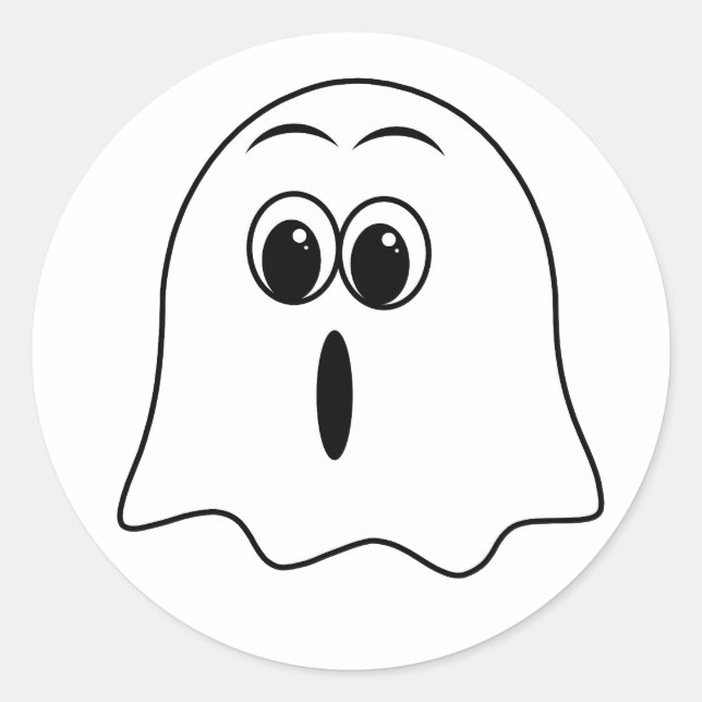 Funny Ghost emoji! Classic Round Sticker (Front)