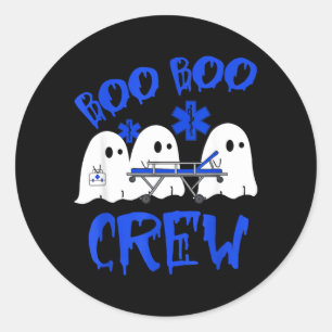 Funny Ghost EMS EMT Paramedic Nurse Halloween Classic Round Sticker