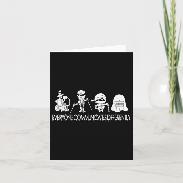 Funny Ghost Everyone Communicates Differently Slp  Card (Front)