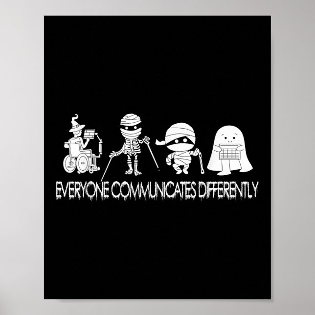 Funny Ghost Everyone Communicates Differently Slp  Poster (Front)