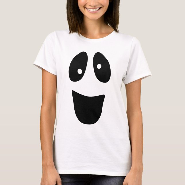 Funny Ghost Face Cute Halloween T-Shirt (Front)